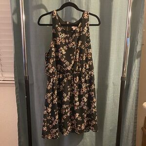 Xhilaration Floral Sleeveless Dress - Black and Pink